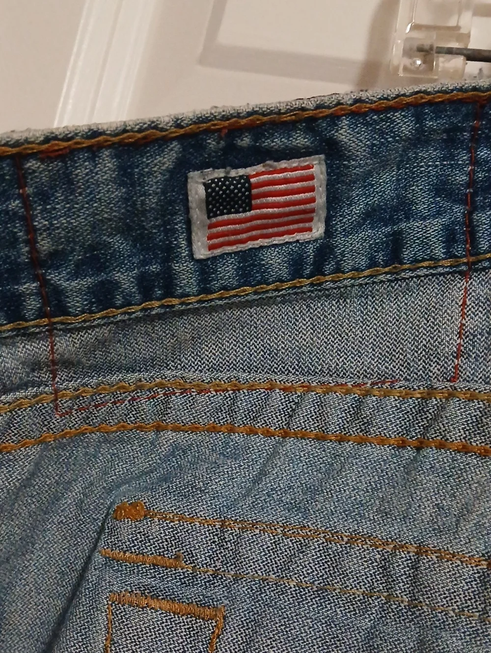 True Religion Straight Leg Jeans Light Blue Wash 42 X 30 Men's Thrashed As Is